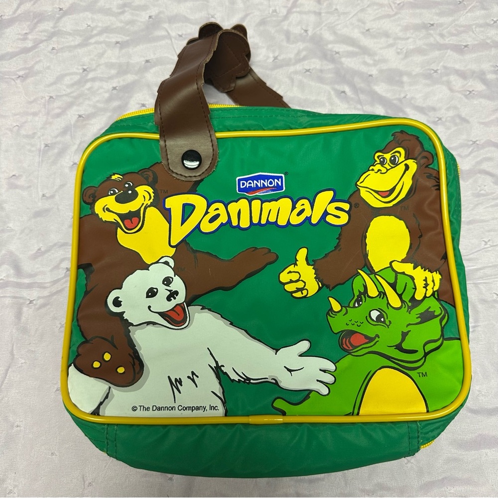 Vintage 90’s Dannon Danimals Jungle/Animal Theme Green Kids Lunch Box 